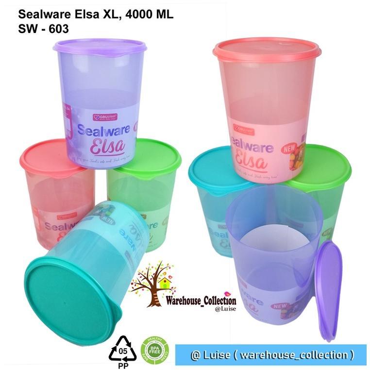 TOPLES SEALWARE ELSA 2100ML / 2700ML /4000ML //TOPLES BULAT BESAR KEDAP UDARA / TOPLES PLASTIK BULAT
