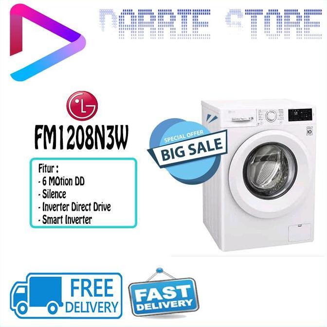 LG FM1208N3W MESIN CUCI FRONT LOADING WASHER FM-1208N3W FM1208 1208N3W