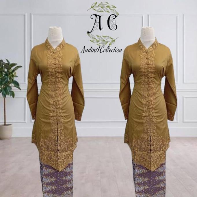 Andini Collection Kebaya Encim Tunik Model Krah Shanghai Baju Dewasa Katun Toyobo Nyaman & Elegan Si