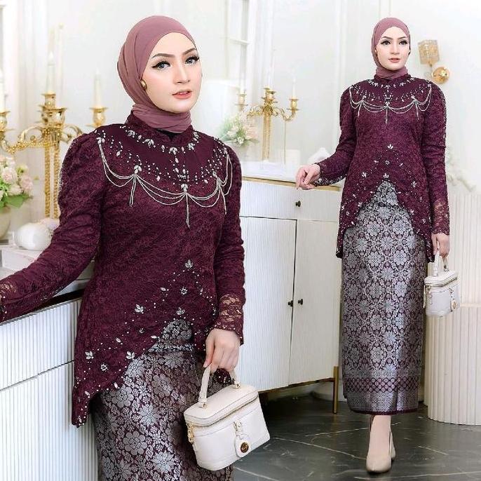 DY KEBAYA Blouse Ronce Bahan Brokat Premium Hiasan Payet Mewah Terbaru 2026 Kebaya Kondangan Lamaran