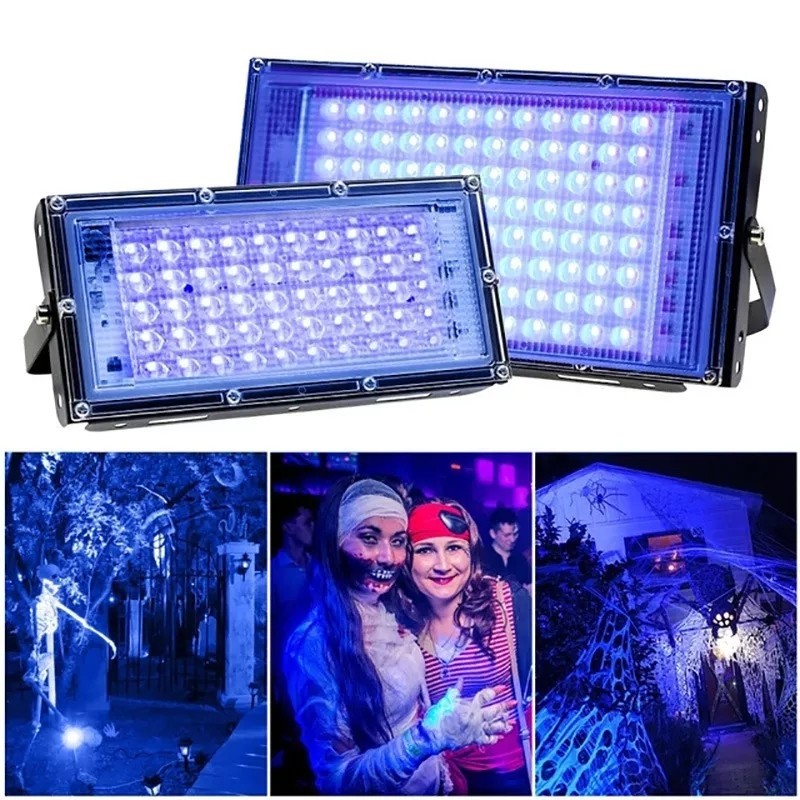 Lampu Sorot Led Uv Aquarium Ikan 50W  + Saklar Kabel On Off