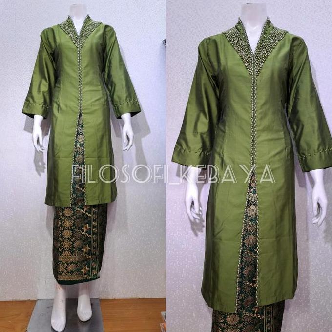 FK-Atasan kebaya kurung taffeta mutiara v // atasan kebaya kurung taffeta melayu // kebaya kurung ta
