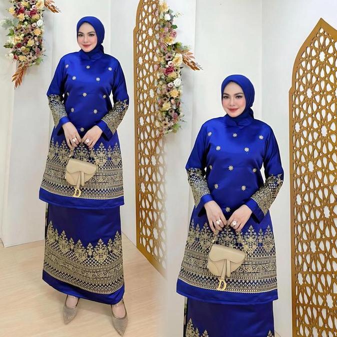 .. Setelan Terbaru Tunik Bordir FATIMAH+[Free Hijab] Baju Kurung Full Bordir Vol:3 Kebaya Malaysia B