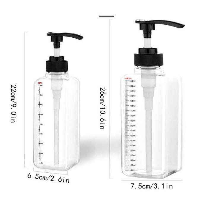 DIMOCAR Botol Saus 1000/500ML Botol Sauce Kecap Cuka Dengan AngkaTakaran Botol Saus Plastik /Botol I