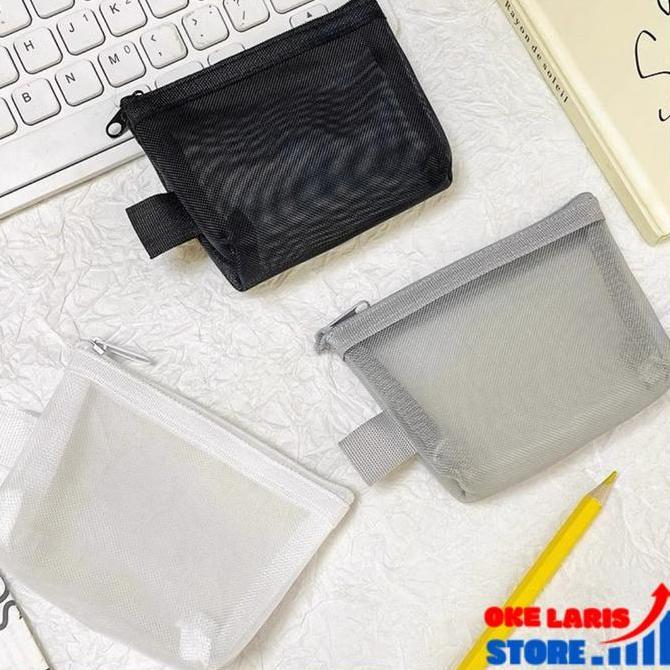 SERICUSS OLS (COD) Pouch Kosmetik Mini Jaring Pouch Makeup Mini Transparant Tas Travel Organizer Tra