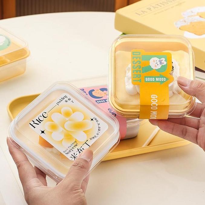 CRAINI 10 Pcs Mika Dessert Segi / Mika Tiramisu / Tray Mika Puding / Blister Box Tray Mika Kue Cake 