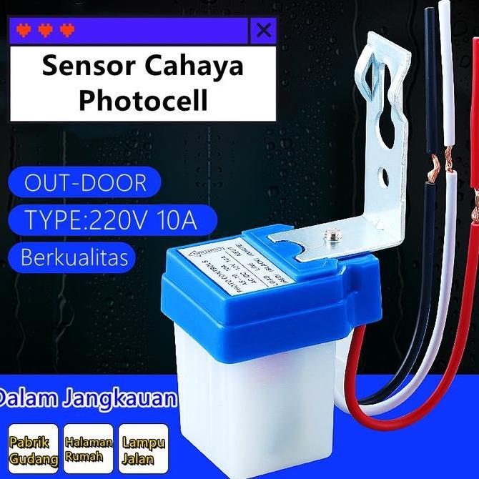 ODONTY 220V 10A Fotosel Photocell Sensor Sensor Cahaya  Lampu Saklar Otomatis