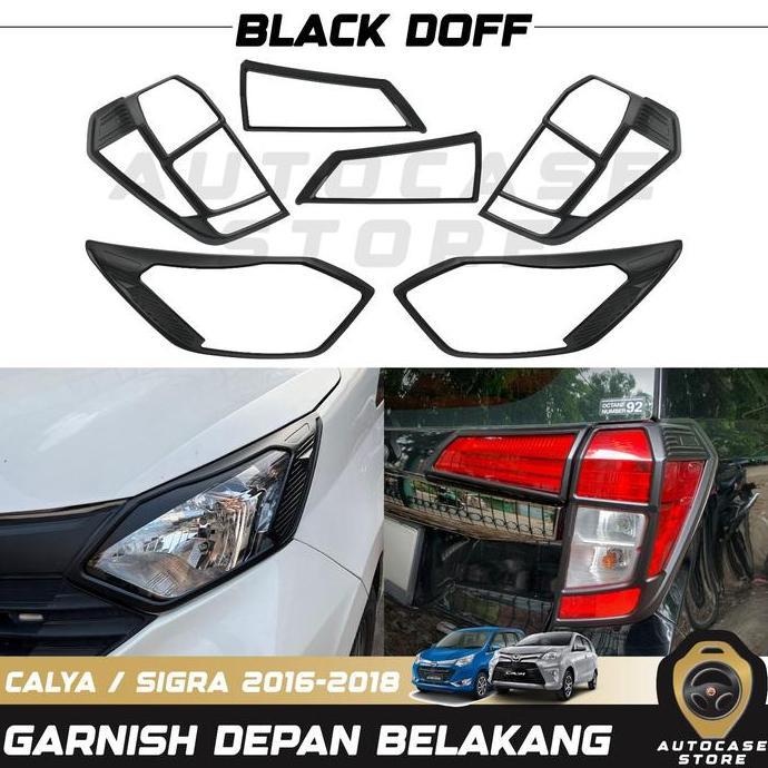 GARNISH DEPAN & BELAKANG CALYA/SIGRA 2016 2017 2018 HITAM DOFF PNP AKSESORIS MOBIL ASLI