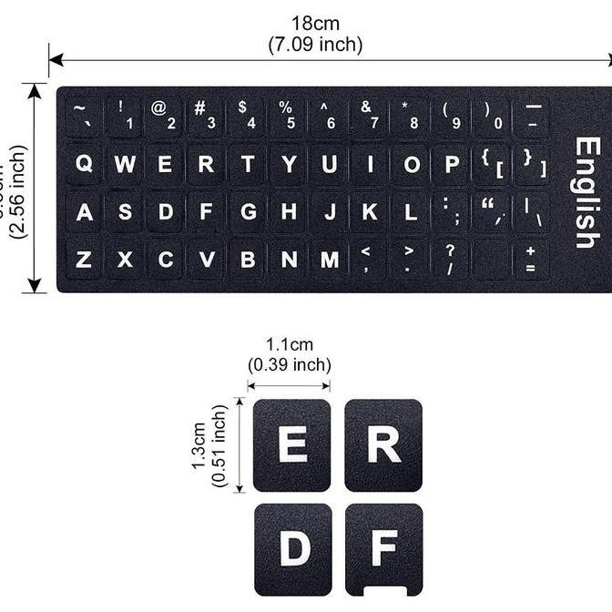 SERICUSS KEYBOARD STICKER KOMPUTER/LAPTOP ENGLISH MATTE PVC/Sticker English Keyboard Komputer Layout