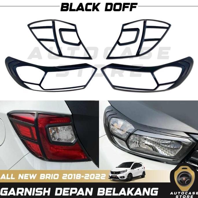 GARNISH DEPAN DAN BELAKANG ALL NEW BRIO 2018-2022 HITAM DOFF PNP AKSESORIS MOBIL RESTOCK