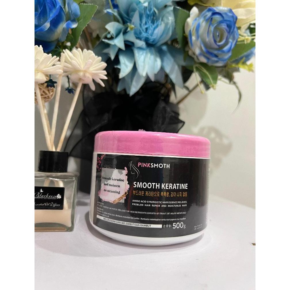 Ready stok BPOM Pinksmoth Keratine 500 gram Pelurus Rambut Meluruskan Keriting Ikal Bergelombang Tan