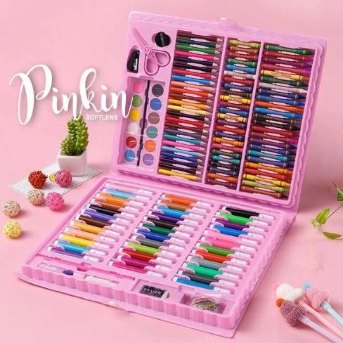 Crayon dan Pensil Warna /Set Art Crayon 168pcs Paket Lengkap Mewarnai HS
