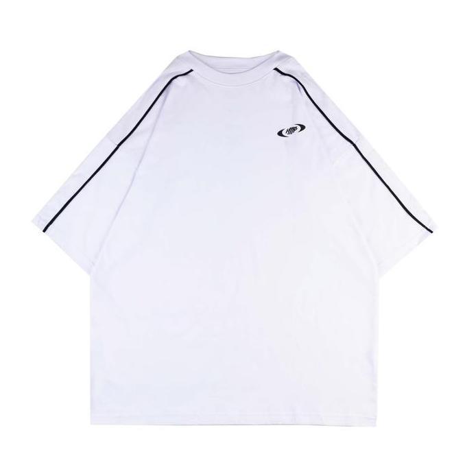 HTTP - Gela - T-SHIRT OVERSIZE PUTIH STRIP HITAM PRIA WANITA Polos Combed Casual