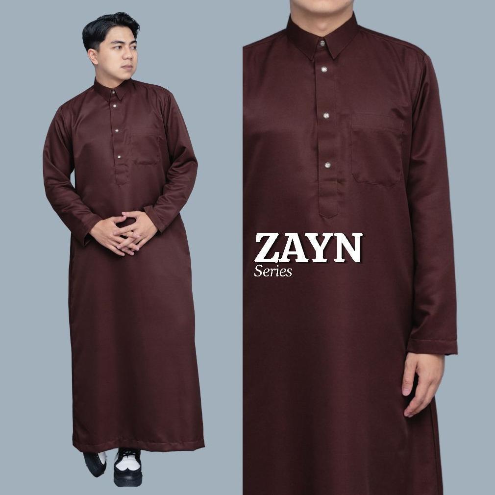 ORIGINAL WAKTU DHUHA - ZAYN THOBE GAMIS SAUDI COWOK KERAH KEMEJA BAHAN LEMBUT PREMIUM