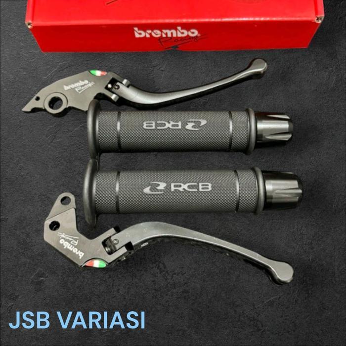 Paket 3In1 Handle Rem Lipat + Handgrip Rcb Hg55 + Jalu Stang Cnc / Stylo 160 Cbs Vario 160 Cbs Vario