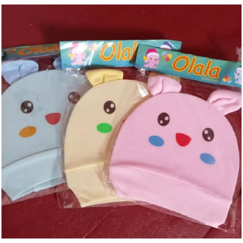 TOPI KUPLUK BAYI BARU LAHIR KARAKTER LUCU 3 pcs