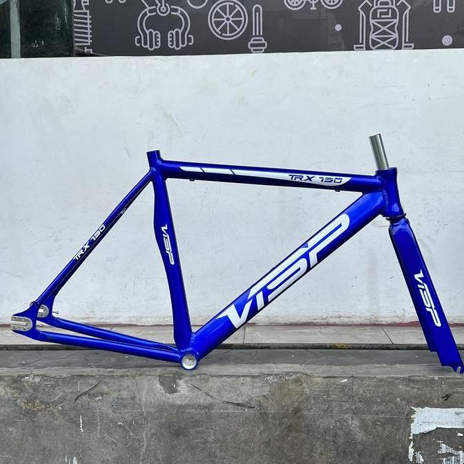 FRAME FIXIE ALLOY AERO 700C PIPIH BIRU IMPOR VISP FIXED GEAR PURSUIT