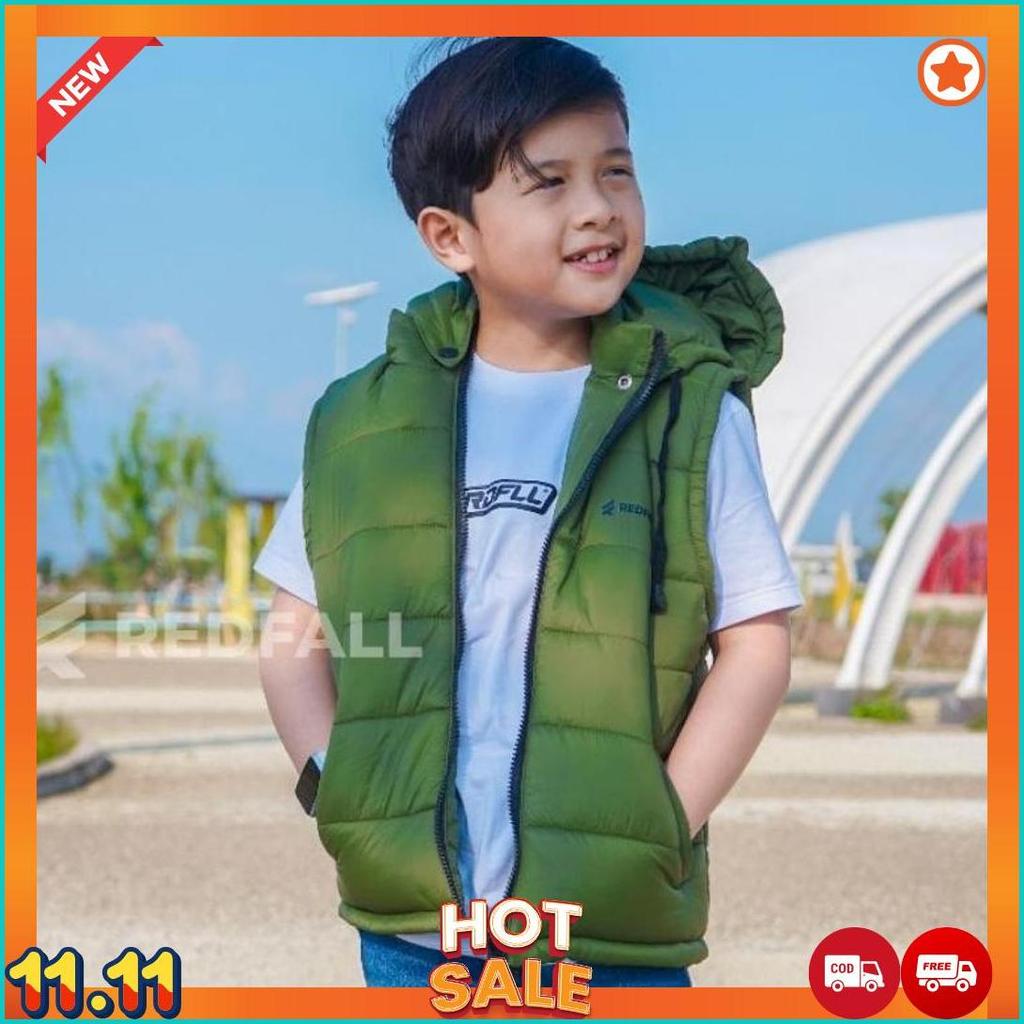 Rompi Puffer Army Anak Bolak Balik Usia 3-12 Tahun [C5]