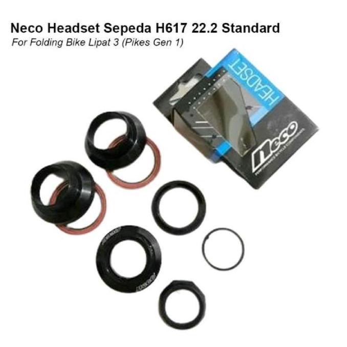 Headset KomFork Standard NECO H-671 Bearing 671 22.2 Drat Ulir 25.4 Hitam Taiwan Sepeda Federal Fold
