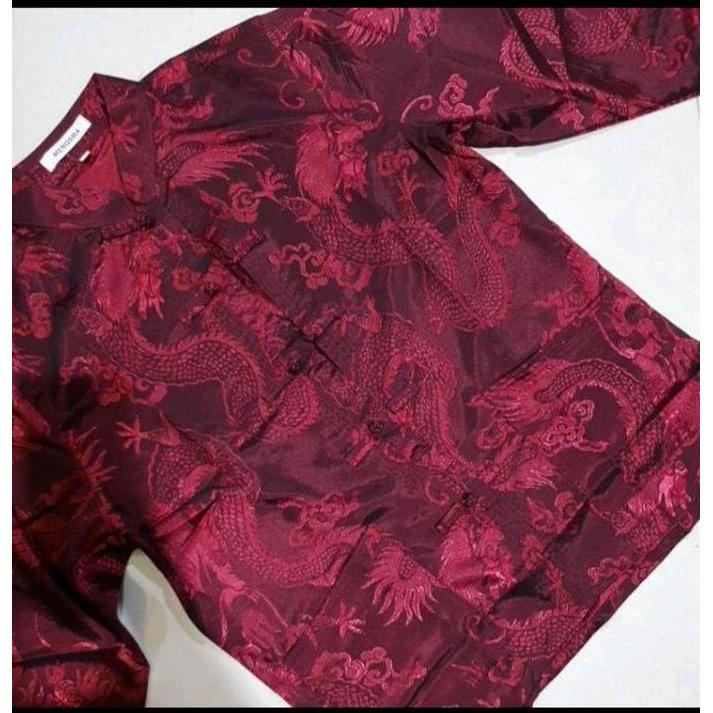IMLEK SALE Cheongsam Pria Lengan Panjang Import Kerah
