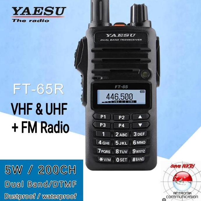 TERLARIS HT YAESU FT65 R DUALBAND VHF UHF  YAESU FT-65R +FM RADIO BERGARANSI
