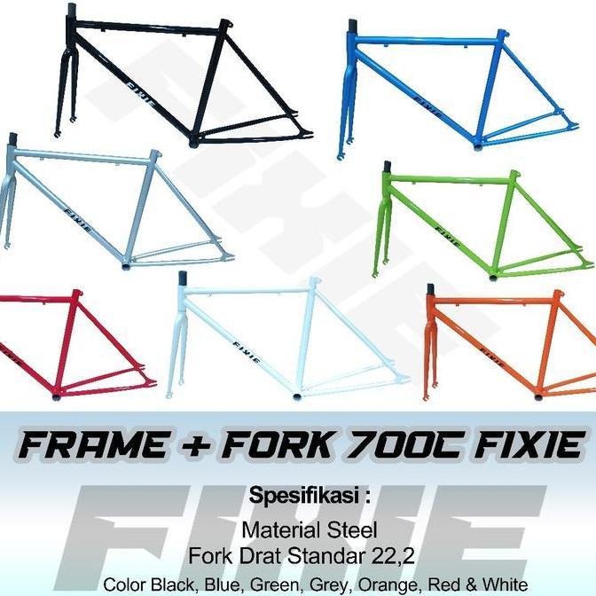 Frame + fork fixie Steel 700c ukuran 49 model classic