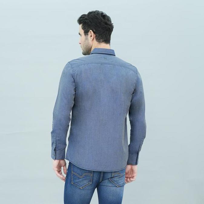LGS - Kemeja Casual Pria Lengan Panjang Warna Abu-Abu Slim Fit - JSH.391.S1189F.950.C L/S