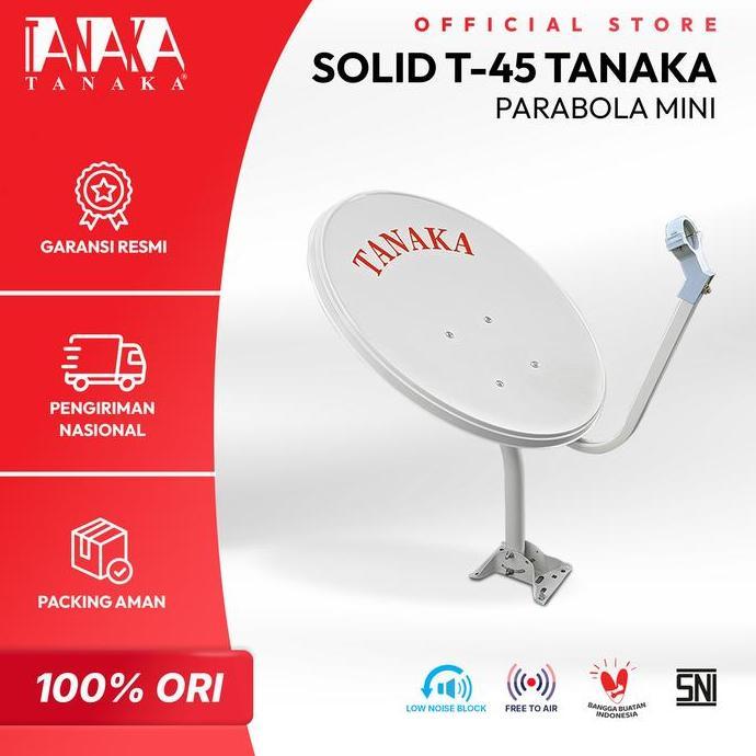EVAJAYAMANDIRI - TANAKA PARABOLA SOLID T-45 CM KU BAND ANTENA PARABOLA MINI OUTDOOR SINYAL STABIL TA