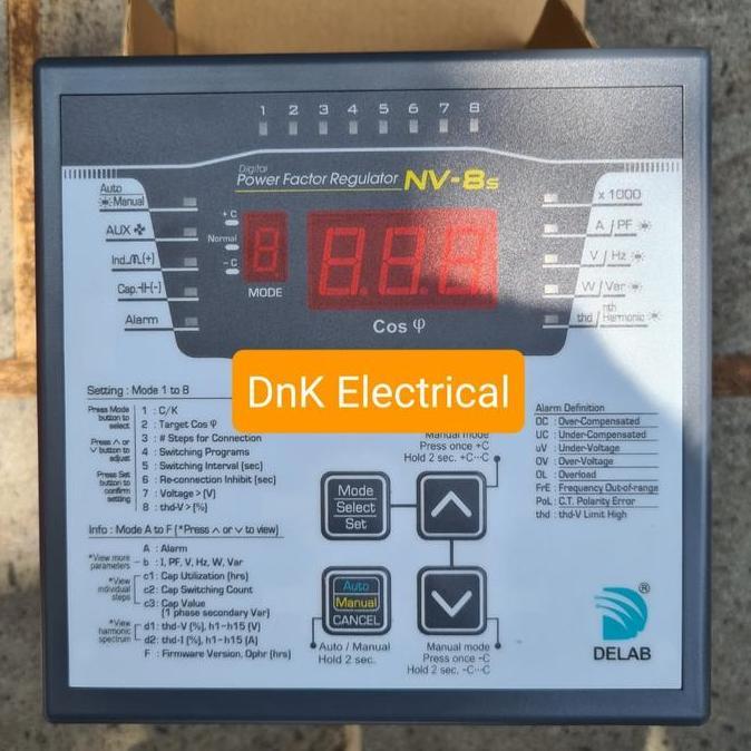 Power factor regulator 8 step NV-8S merk DELAB