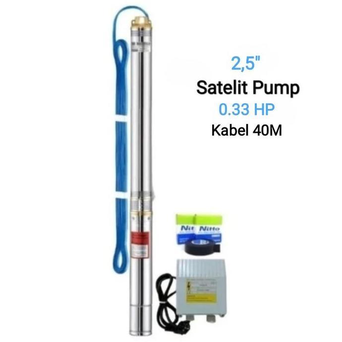 TERMURAH - Pompa Satelit Submersible Pump 2,5" Nasional MC + Kabel 40M