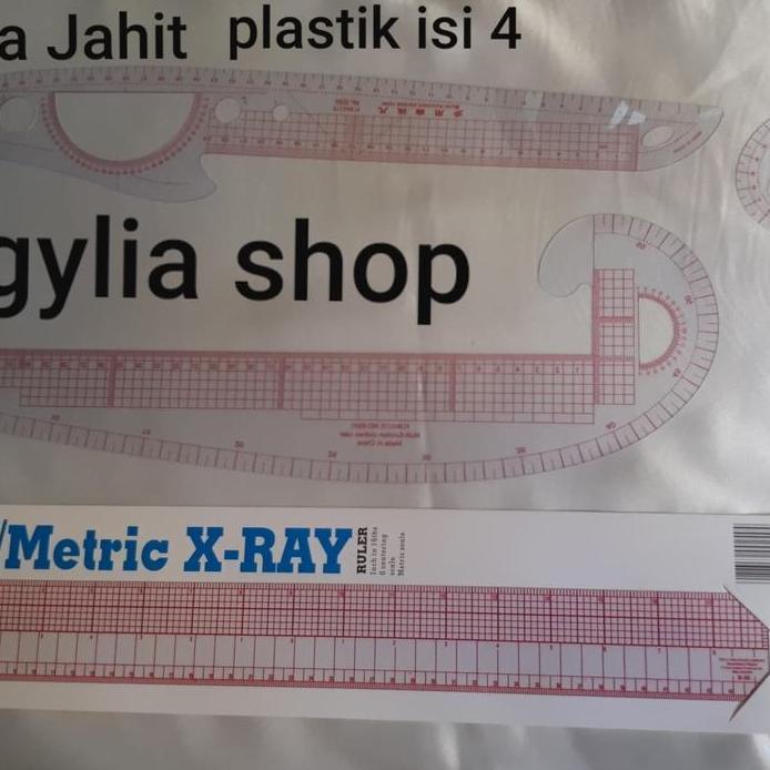 Paket Skala Jahit isi 4 / Skala Plastik / Penggaris Pola Jahit