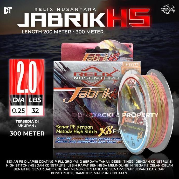 PE Relix Nusantara Jabrik HS 8X 200 300 Meter BEST SELLER I Tahan Gesek - Standard Jepang I Senar Pa