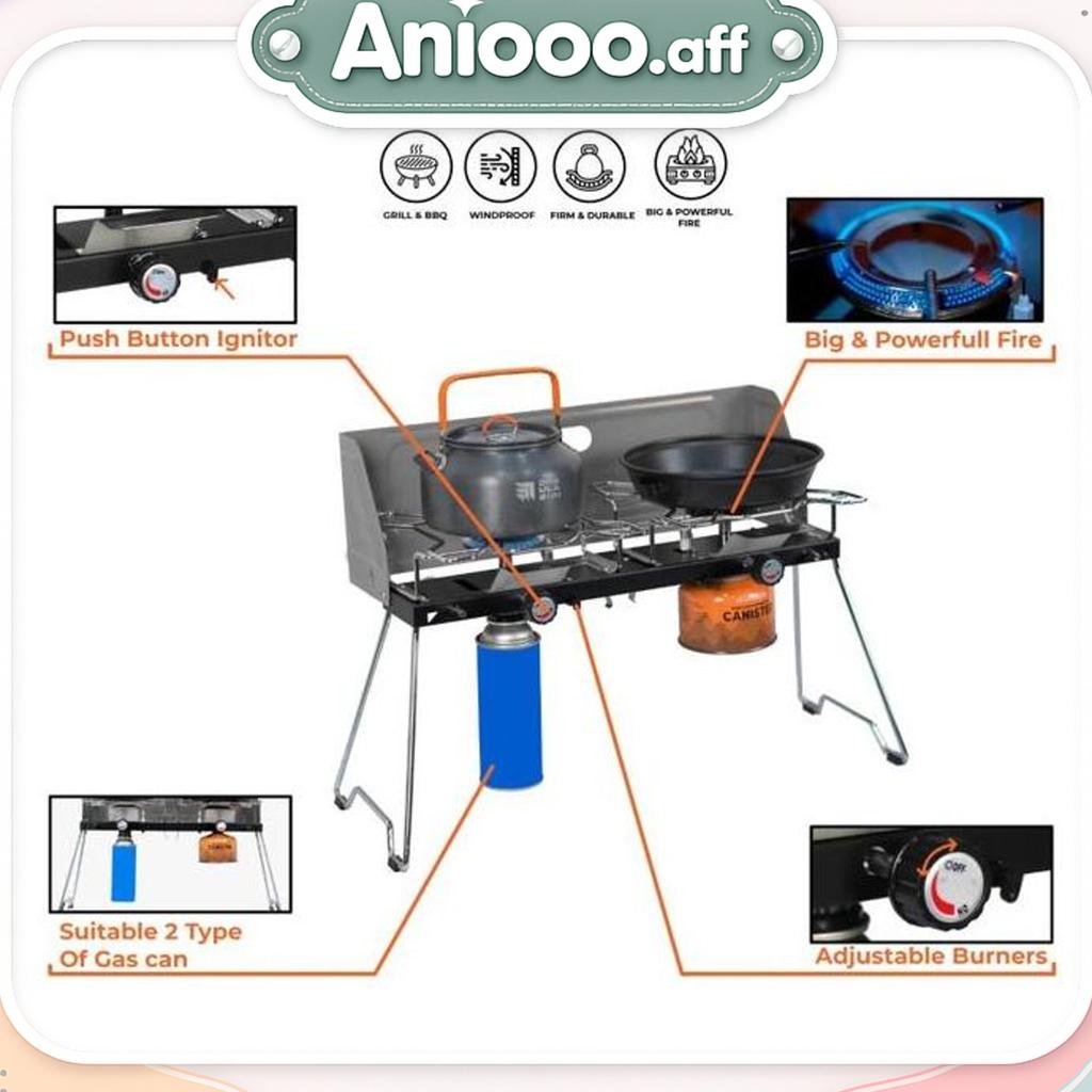 Kompor Camping Dhaulagiri Twin Burner Barbeque Alat Masak Camping