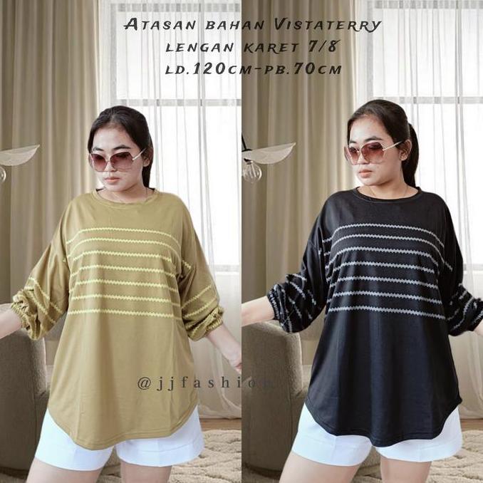 KAOS OVERSIZE /ATASAN WANITA/ATASAN KEKINIAN LENGAN KARET 7/8/ATASAN HIJAB Tshirt