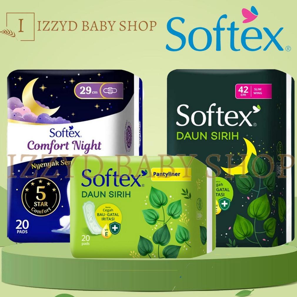 softex kotex pembalut pantyliner comfort night daun sirih non wing natural cool reguler flow