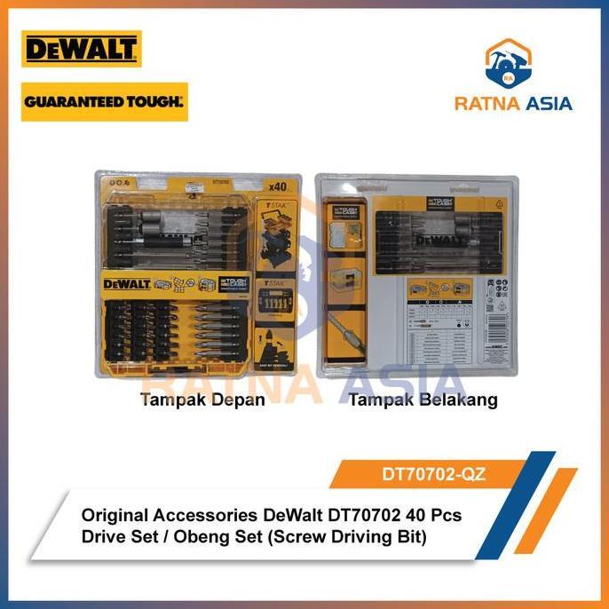 TERMURAH - Dewalt DT70702-QZ Mata Obeng Set 40 Pcs Screw Driving Bit Drive Set 40 Dewalt DT 70702