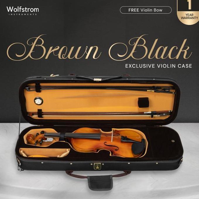 Wolfstrom Exclusive Biola Case Brown Black - Tas Biola Violin 4/4