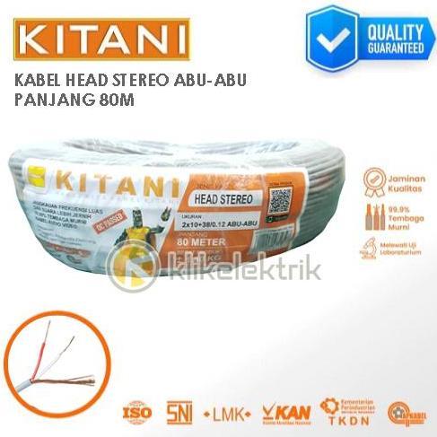 Kabel Head Audio Stereo Kitani Kabel Snake Cable AUX Isi 3 Abu-abu 2 x 10 x 38 / 0.12mm Panjang 80m