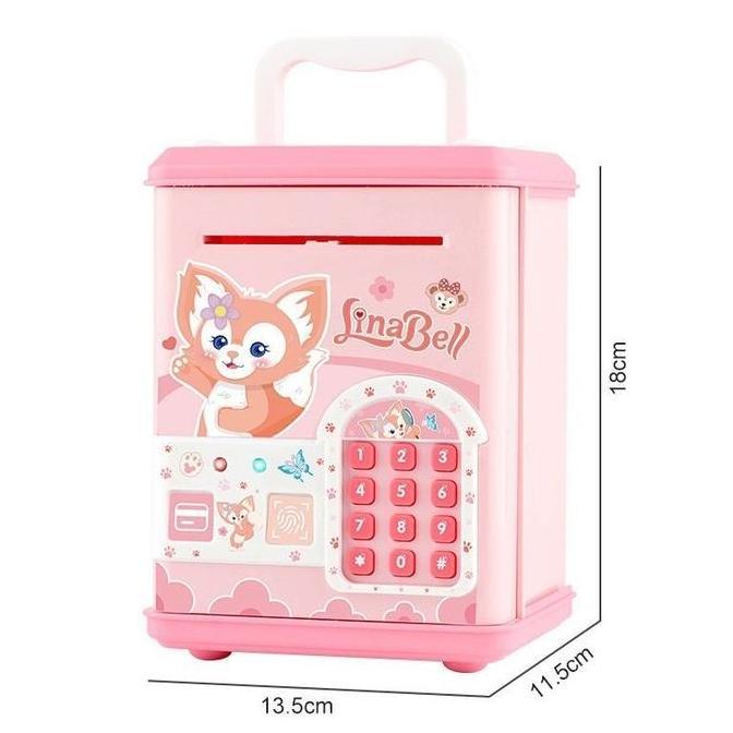 HILYAWN ATM Sidik Jari/Anak Money Safe Box Brangkas Mini/Brankas Bank Ada Musik N Lampu/ATM Sidik Ja
