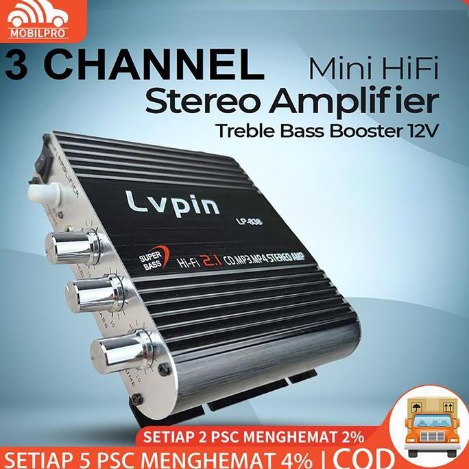 LVPIN Mini HiFi Stereo Amplifier Treble Bass Booster 12V 20W / LP-838 /Amplifier Power Speaker Toa M