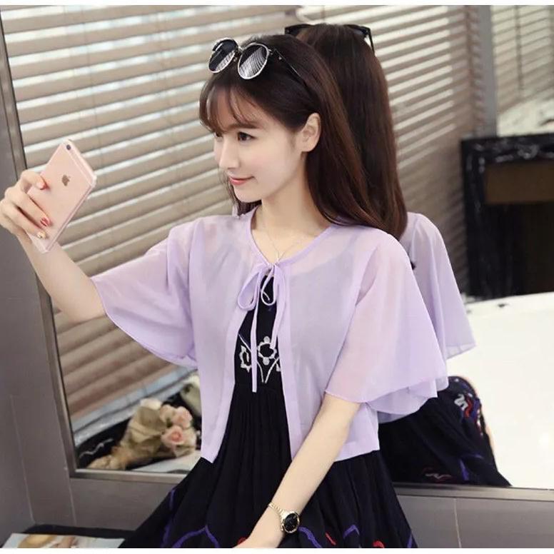 best sale atasan wanita outer ceruty korean look tali depan cantik kekinian