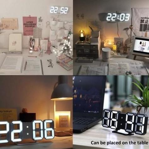 OREJELA Jam Dinding Digital LED 3D Modern/ Jam Dinding Digital / Jam Dinding LED / Jam Dinding Estet