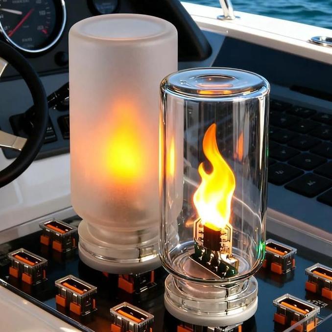 AKSULUTI LAMPU TIDUR HIASAN DEKORASI RUANGAN UNIK EFEK API USB CAS LAMPU ATMOSHPER API UNGGUN USB LA