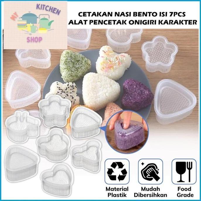 BUNDUQ Cetakan Nasi Bento Karakter Isi 1Pcs / Rice Mold Transparan BPA FREE Alat Bantu Pembentuk Oni
