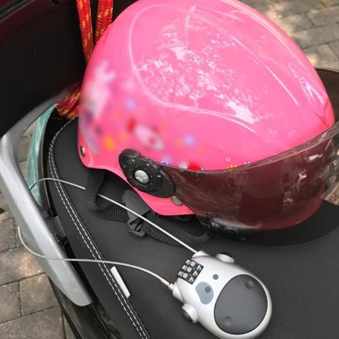 BAQDUNIS Gembok Helm gembok kawat gembok kabel tali baja Pengaman Sepeda Securi