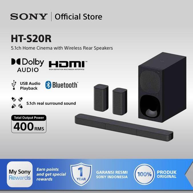 Sony HT-S20R Soundbar 5.1ch Home Theatre System - Black