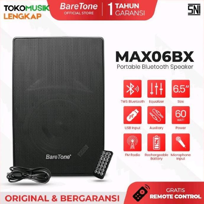 Baretone Speaker Portable MAX06BX Speaker Bluetooth 6inch Speaker Baretone MAX 06BX