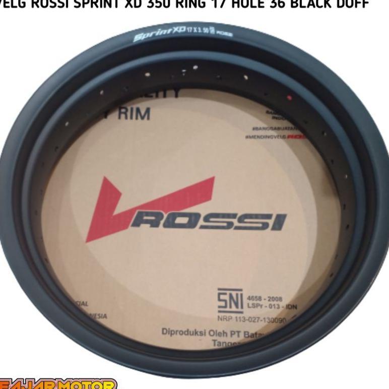 VELG ROSSI SUPERMOTO SPRINT XD 350 RING 17 HOLE 36 HITAM DOFF KILAP