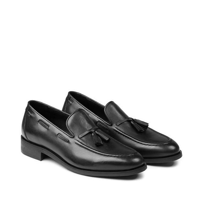 Prabu - Sepatu Kulit Slip On Pria Cala 2.1 Black Hitam
