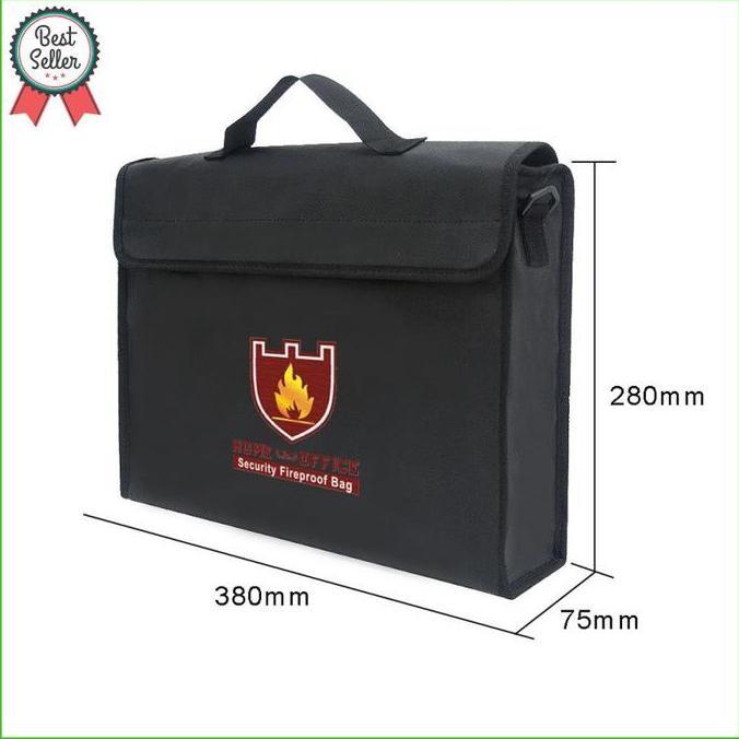 Package- Tas/ Dokumen Tahan Api Anti Air Penyimpanan File Uang Dokumen Penti